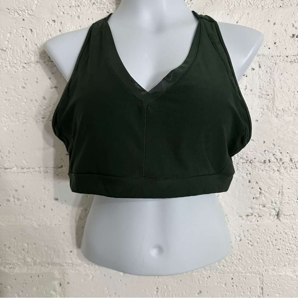 AVIA Sports Bra XL 16-18 Green Ladder Cross Back Full Coverage Gym Workout BQ5